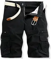 [Wisdomer] The Men's Cargo Short Relaxation fit Multi-Pocket Cotton Cargo Shorts