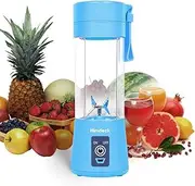 Personal Blender, Portable Blender for Smoothies and Shakes Handheld Electric Fruit Mixer Machine Six Blades 380mL USB Rechargeable Ice Mini Juicer Cup Home/Office/School/Outdoors (Blue)