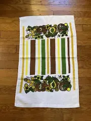Vtg 70’s Terry Cloth DISH TOWEL Citrus Apple Yellow Bright NWT
