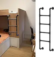 Basement Window Well Egress Ladder, Wall Mounted Metal Step Ladder for Home Loft, Wrought Iron Attic Bunk Bed Ladder, Emergency Fire Climbing Ladder for Attic,Dorm,Bunk Bed,Deck,RV, Loads 33