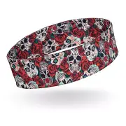 Headband Day of The Dead Skull And Roses Pattern Sports Quick Dry Headnband