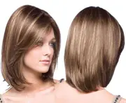 12"/30cm Short Straight Cosplay Costume Wig Party Wig - Brown