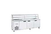 Williams Jade Sandwich - Three Door White Colorbond Prep Counter Refrigerator With Blown Air Well - Salad Bar Fridges (HJ3SCBA-WR) - HJ3SCBA-WR