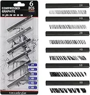 6 Pcs Graphite Charcoal Sketch, Compressed Charcoal Square Strips, Drawing Pencils, Create Sketches Shadows, Drawing Sticks Suitable for DIY Drawing Crafts, Sketching, Shading, Beginners and Artists