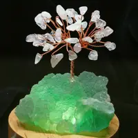 在飛比找蝦皮購物優惠-綠螢石粉晶樹 招財樹 水晶樹 Fluorite and Ro