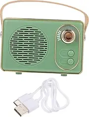 Angoily Retro Speakers Stereo Sound Bass Computer for Desktop Mini Speakers Outdoor Portable Sound Woofer Computer Speakers Green Plastic