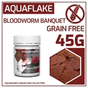 AquaMunch AquaFlake Fish Food - Bloodworm Banquet (Flake) L(FR8) For Fish Shrimp Snail Tank Aquarium