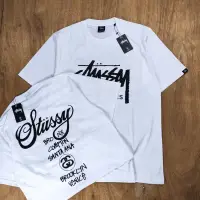 在飛比找蝦皮購物優惠-Kaos STUSSY 世界巡迴演唱會標誌字體基本傳奇印花白