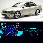 LED light instrument kit for Lexus IS300 2001 - 2005, 12 parts, gauge panel, dashboard bulb, climate control lights, clock - white Blue crystal