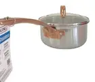 NWT VIKING 2.25qt 3-Ply PVD Stainless Steel Saucepan w/Glass Lid Copper Handle
