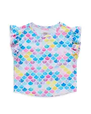 Terez Girls' Hi Shine Printed Ruffled Cropped Top - Little Kid, Big Kid 5
