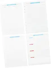 LALAFINA A5 Loose Leaf Paper Sheets 6-Hole Planner Paper 4pcs for Notebook Diary
