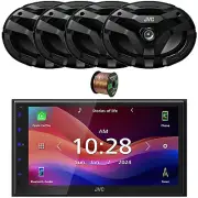 JVC 1-DIN Bluetooth MP3 Receiver, 4x 6x9" 400W Max 2-Way Speakers W/50 Feet Wire