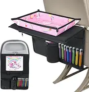 Babenest Kids Tray Table Cover with Pockets, Travel Tray for Babies, Toddlers on Plane or Train (Unicorn Pink)