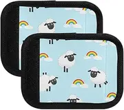 [ODAWA] White Sheep Black Faces Luggage Handle Wraps Neoprene Luggage Tags Handle Covers for Suitcase, Carry On, Backpacks, 4 Pack