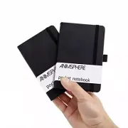 2Pack Pocket Notebook Small Notebook Journal Notebook 4 inches x 5.7 Black