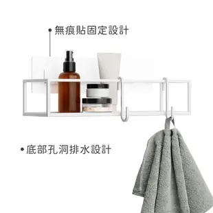 《Umbra》壁掛式浴室掛勾置物架2件(雲朵白) | 浴室收納架 瓶罐置物架