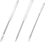 JJUNW 3 pcs Makeup Spatula Foundation Spatula, Stainless Steel Facial Beauty Spatula, Tiny Makeup Palette Mixer Face Cream Applicator Cosmetic Mixing Tool for Even Application Foundation Double Edged