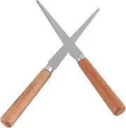 Anneome 2Pcs Wooden Handle Craft Art Tool Stainless Steel Fettling Knife for Pottery Sculpting and Modeling Durable Comfortable Grip Multi Purpose Sculpture
