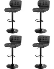 [Artiss] Gas Lift Leather Padded Bar Stools x4 in Grey