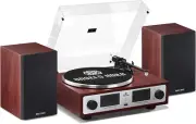 High Fidelity Bluetooth Turntable, Vinyl Record Player with Bookshelf Speakers,