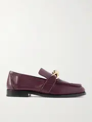 [Bottega Veneta] Bottega Veneta - Astaire Embellished Leather Loafers - Burgundy - EU 40 EU 40 Burgundy