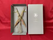 New Pottery Barn Gold GLITTER STARBURST Snowflake Christmas Tree Topper 15" Tall