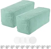 uxcell 2pcs Couch Arm Covers, Armchair Sofa Arm Covers with Twist Pin, Anti-Slip Furniture Protector Slipcovers for Chairs/Sofas, Mint Green