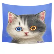 Black and White Beautiful Kitten Cat Tapestry