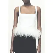 Nwt- Zara STRETCHY FEATHER TOP-XS