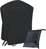 Extended Waterproof BBQ Cover, Outdoor Waterproof BBQ Grill Cover for Weber Q100 Q1000 Q1200 Q200 Q2000 Q2200 Series Grills with The Q Portable Cart(Color:Black)