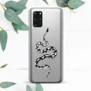 Minimalist Black And White Snake Case For Samsung Note 20 S20 S21 S22 S23 S24 FE