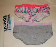 Bonds Ladies WYAPS Hipster Low Rise Boyleg Brief 2 Pack Print Plain 08K Size 10