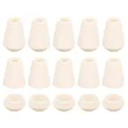 16Pcs Plastic Cord Lock Bell End Stopper Cord End Lock Rope Fastener, Beige