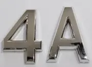 Apartment Number 4A Sign/Mailbox Number Sign, . Letter C (Silver,3D,)-REF24-1027