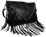 [ANDRESLAD] Versatile Rivet Tassel Bag Women's Underarm Bag for Girls for Travel Shopping