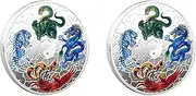 Binxind 2PCS Ancient Mythical Creatures Lucky Coin Lottery Ticket Scratcher Tool Silver