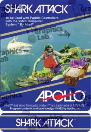 Replacement 2600 Game Cartridge Label - Shark Attack