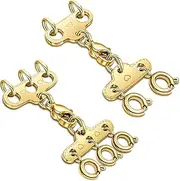 [Moeuonb] 2 Sets Necklace Layering Clasps Gold and Silver Multi Strand Clasps,Layered Necklace Spacer Clasp, Necklace Connectors for Multiple Necklaces Seperator Clasps for Layered Look (3Gold + 2Gold)