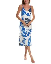 NATORI Palma Floral Satin Chemise Gown M NWT $140