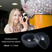 10~100x Transparent PP Vending Machine Empty Round Capsule 28mm Toy New N5B9