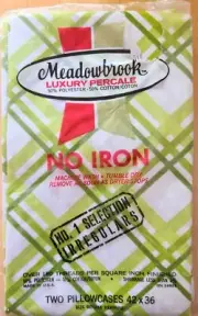 Pillow Cases Pollowcase 2 STANDARD Vintage NEW Green Lattice MEADOWBROOK Bed