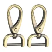 2Pcs Detachable Snap Hook Swivel Clasp 3/4" D Ring Lobster Claw Clasps Brass