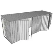 Build-a-Shed 1.5 x 6 x 2m Sliding Door Tunnel Shed With 2 Double Hinged Side Doors - Zinc