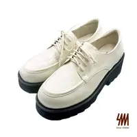 在飛比找momo購物網優惠-【SM】牛漆皮厚底鋸齒方頭牛津鞋(白色)