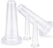 4PCS Transparent Facial Cupping Therapy Set Anti Cellulite Silicone Vacuum Cupping Cups for Face and Eye Cupping Massage Facial Skin Care Sets and Kits (2 Small + 2 Large)