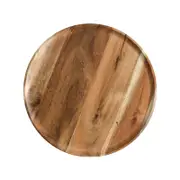 SOGA 25cm Brown Round Wooden Serving Tray