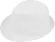 [LiuliuBull] Unisex Summer Beach Fedora Trilby Straw Hat Sunhat Gangster Cap for wome Men (Color : White)