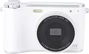 64MP 4K HD Digital Camera with 16X Zoom, Wide Angle Lens, 3 Inch Flip Screen, CMOS Sensor, Macro Capabilities for Photography (White)