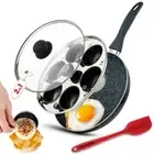 2 IN 1 Egg Poacher Pan & Large Frying Pan - Poached Egg Maker, Granite Egg Po...